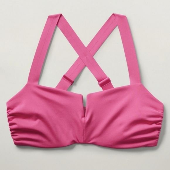 NWOT Athleta square neck V bikini top in Tulip pink - Picture 5 of 13